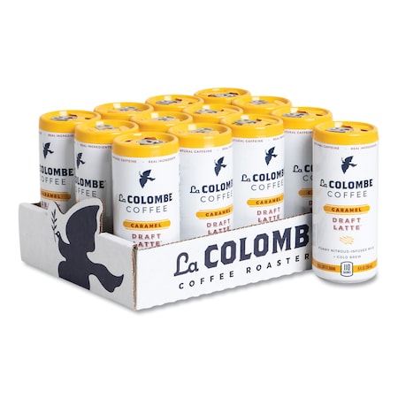 La Colombe Cold Brew Draft Latte, Caramel, 9 oz Can, PK12, 12PK LCT00093